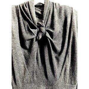 Turtleneck Knit Gray Shawl Neck Pullover Lite Sweater Size L by nine/eight -NWOT